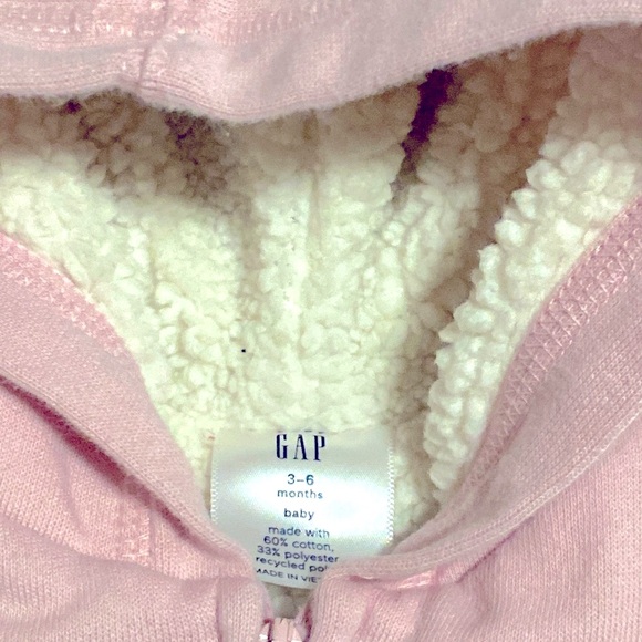 Baby Cozy Gap Logo Sherpa Hoodie | Size: 3-6 Months | Pink Glitter Logo - Picture 3 of 9